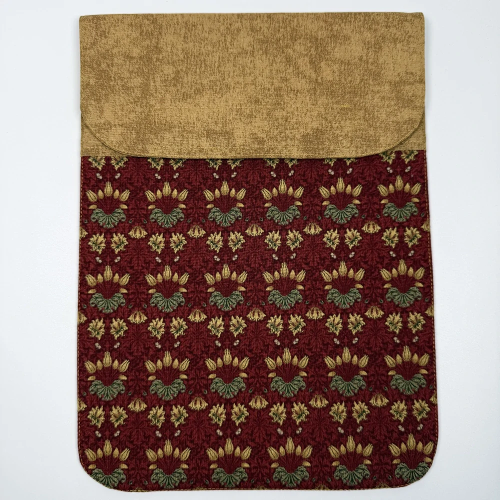 Pouzdro na tablet - květiny na červené II. (William Morris)