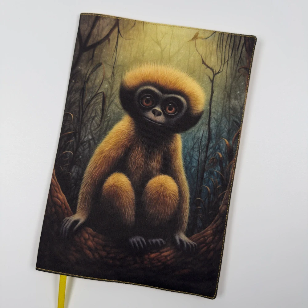 Látkový obal na knihu XL - Stínový les, opička