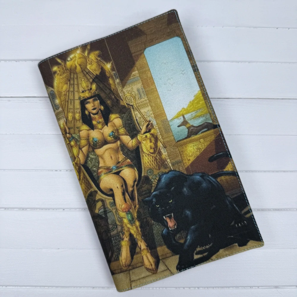 Obal na knihu – Egyptská bohyně a pantera, velikost S | Ateliér Bosorka