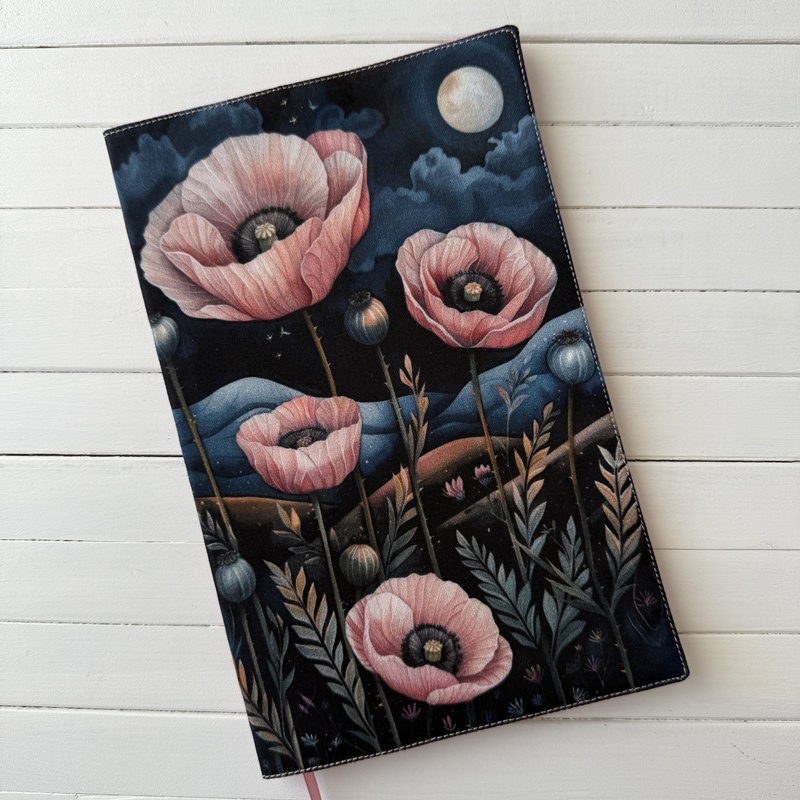 Obal na knihu XL - Vlčí máky růžové