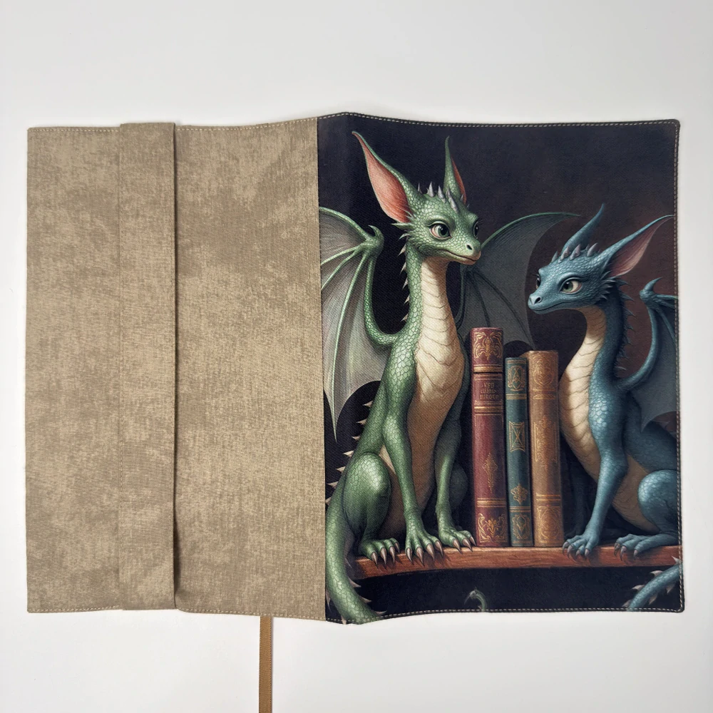 Dračí dvojčata – fantasy obal na knihu s draky, velikost L