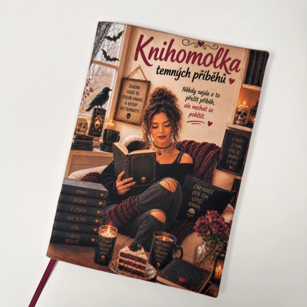 Rezervace Kateřina K. – Knihomolka temných příběhů – obal na knihu, velikost XL
