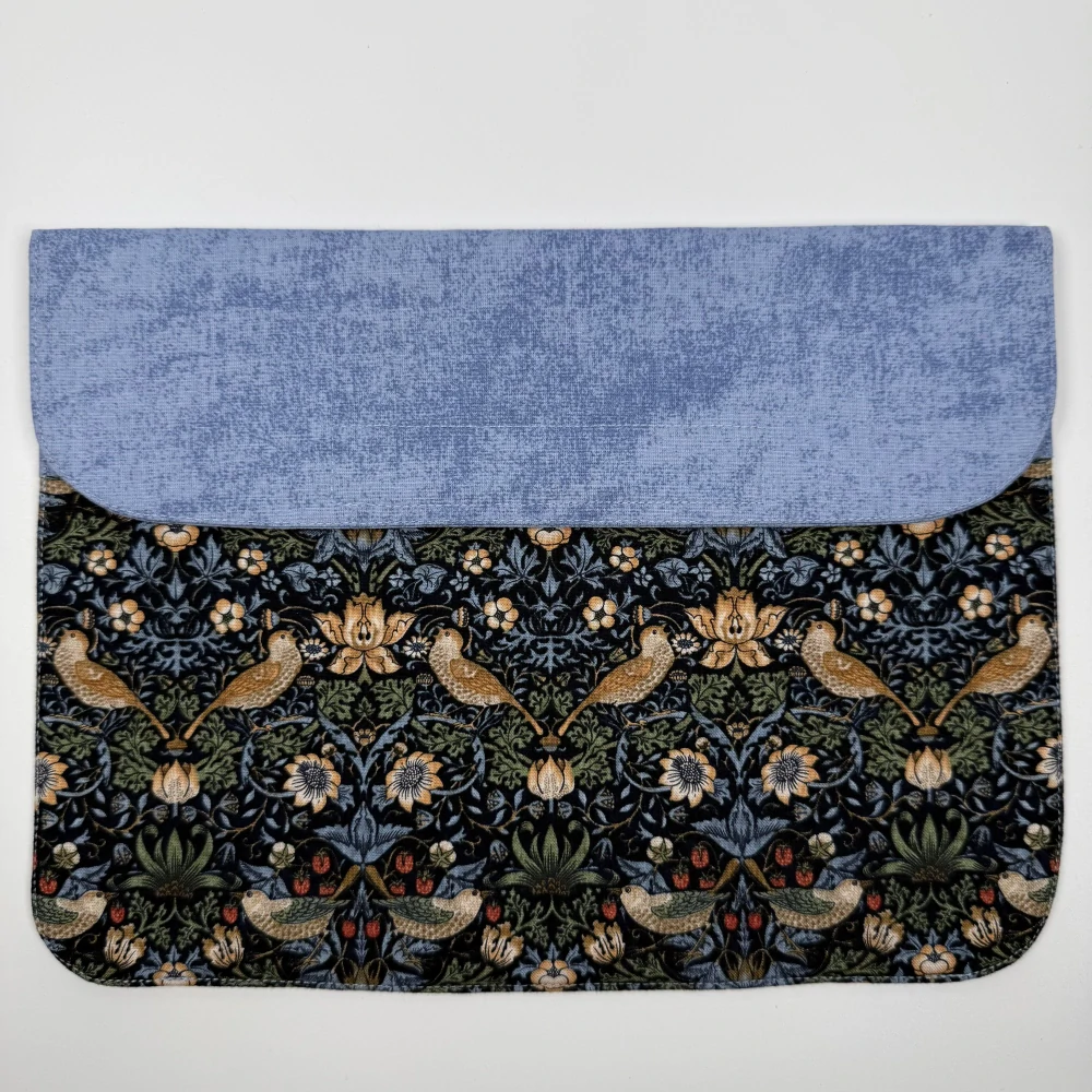 Pouzdro na tablet - ptáčci modrá (bavlna William Morris)