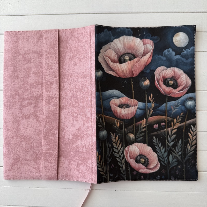 Obal na knihu XL - Vlčí máky růžové