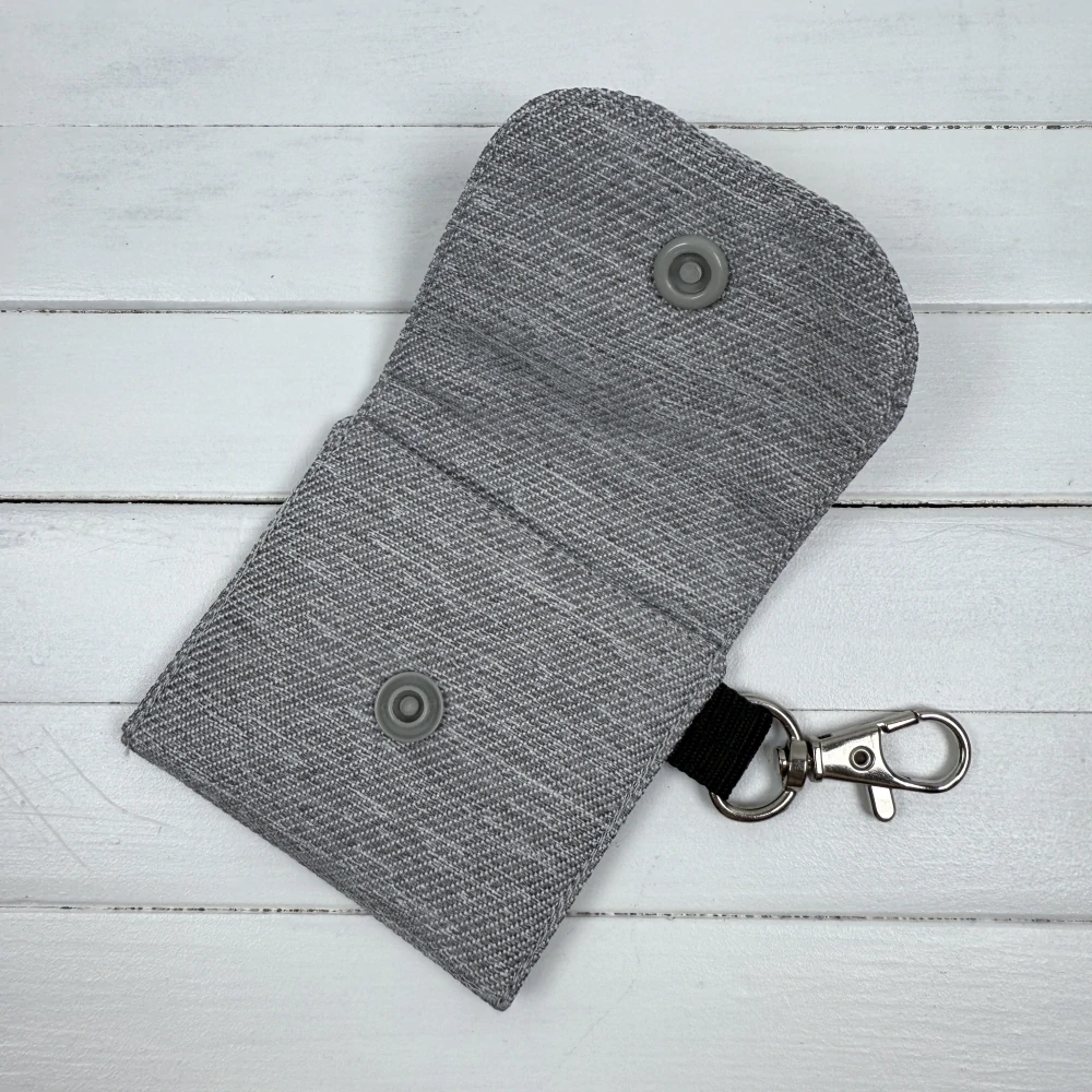 Mini kapsička - šedá světlá, imitace jeans