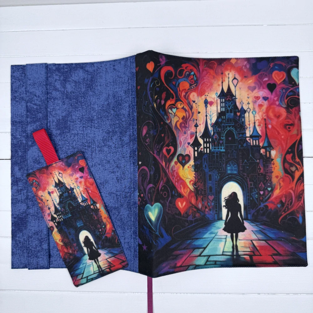 Obal na knihu XL - Fantasy svět + záložka