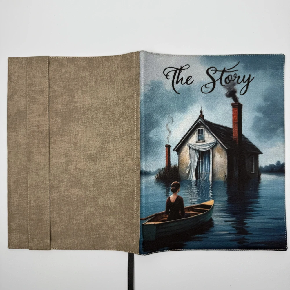  Nastavitelný obal na knihu – The Story, hnědá doplňková látka, velikost L