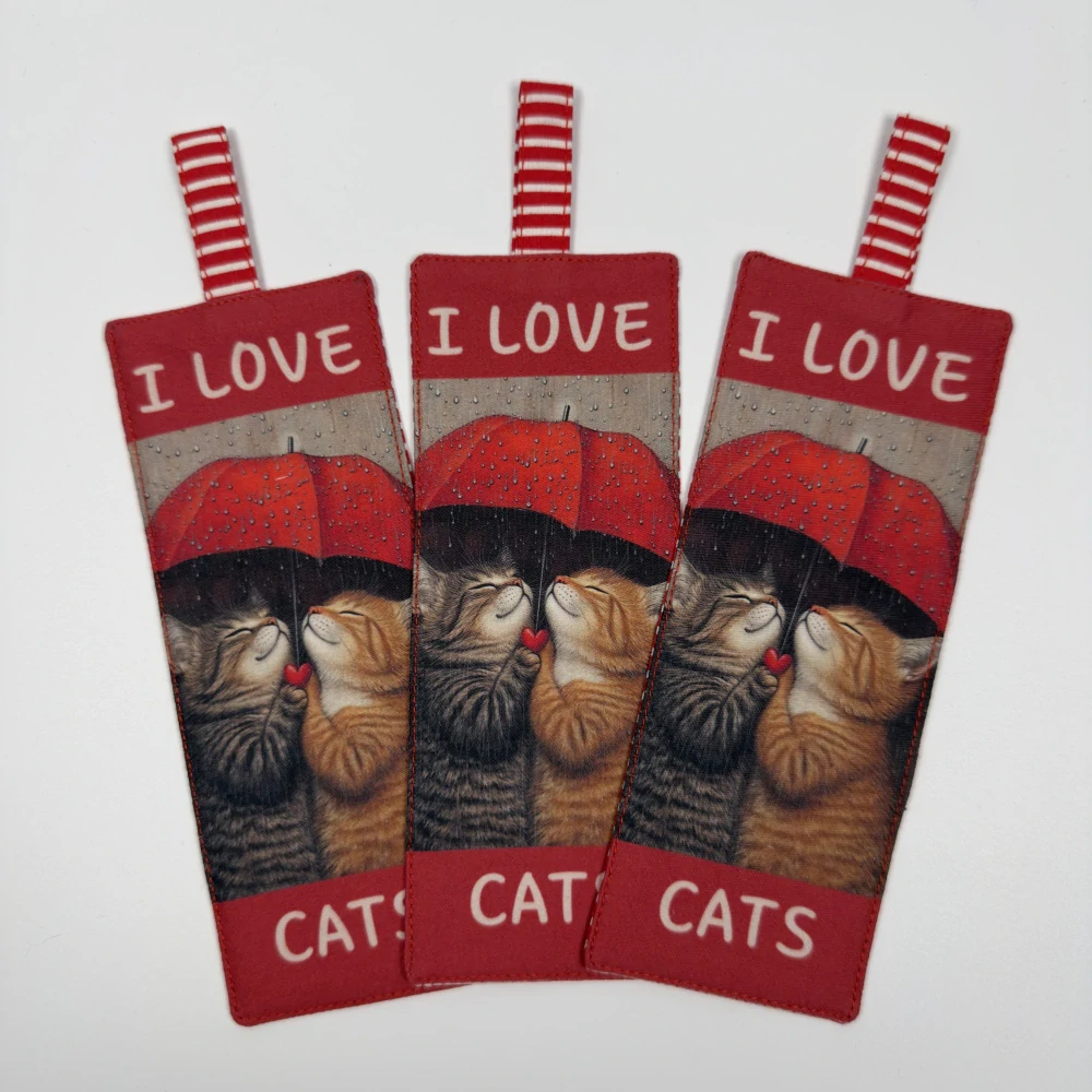 Látková záložka do knihy – I love cats