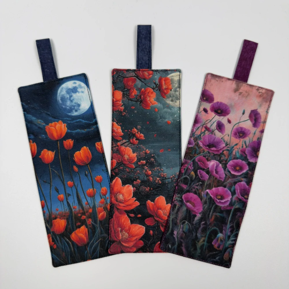  Látková záložka do knihy – Noční tulipány