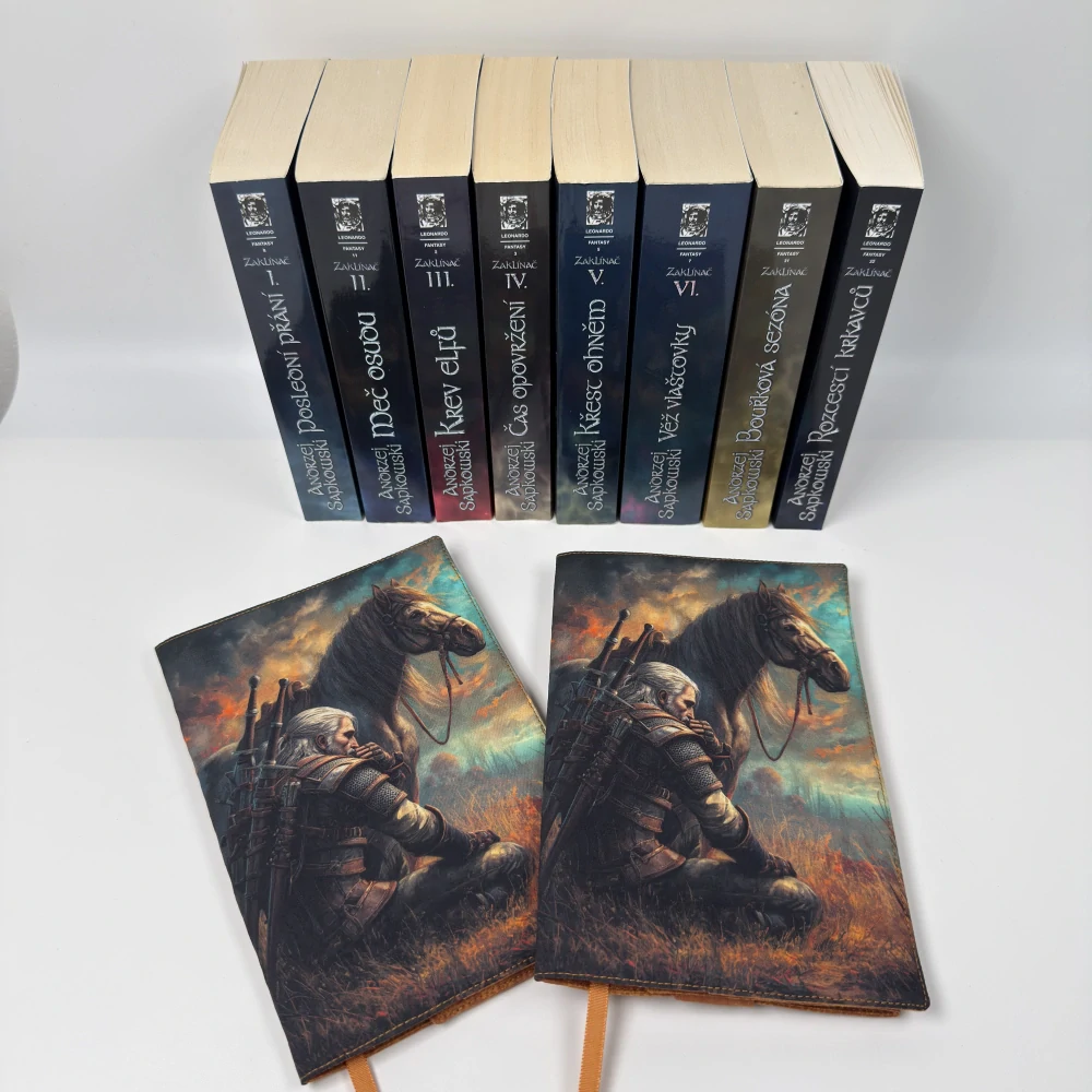  Zaklínač a věrný kůň – fantasy obal na knihu, velikost S