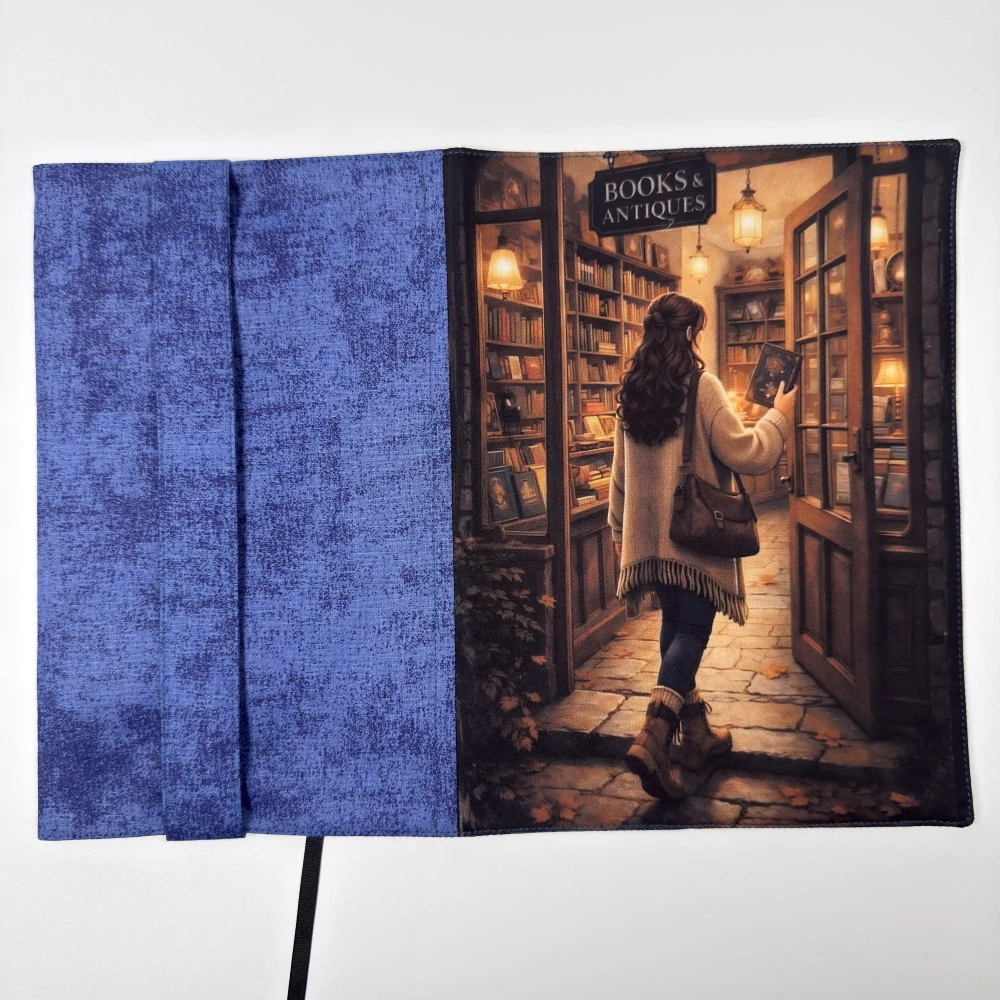 Rezervace Markéta P. – knihkupectví Books & Antiques – látkový obal na knihu, velikost L