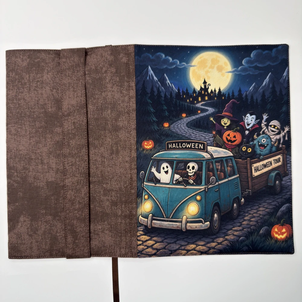 Halloweenský výlet – obal na knihu, velikost M plus
