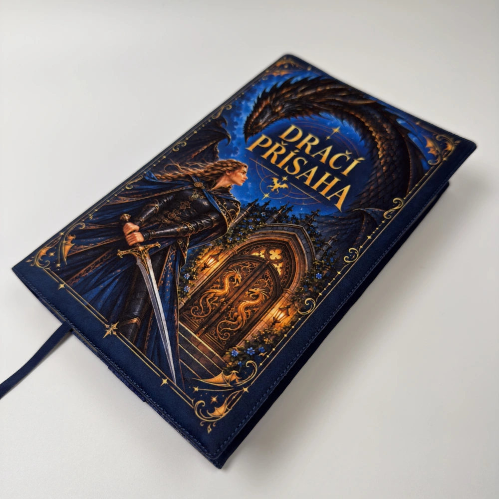 Dračí přísaha – celopanelový bavlněný obal na knihu, velikost M+