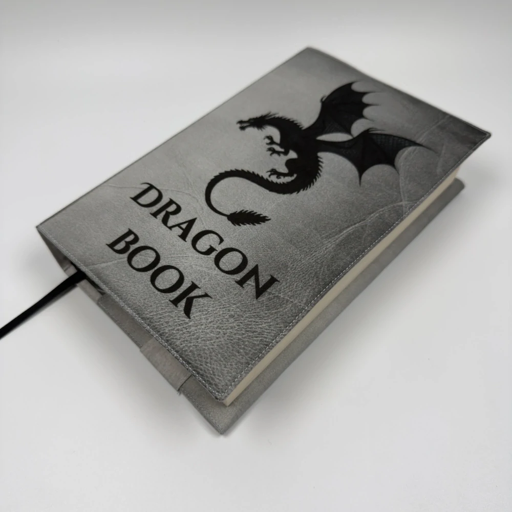 Nastavitelný obal na knihu – Dragon Book, šedý, velikost L