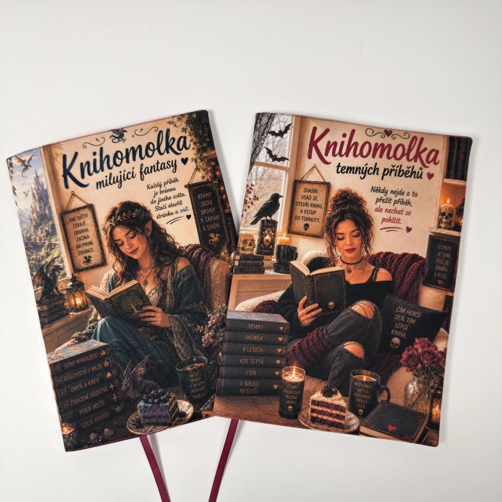 Rezervace Kateřina K. – Knihomolka temných příběhů – obal na knihu, velikost XL