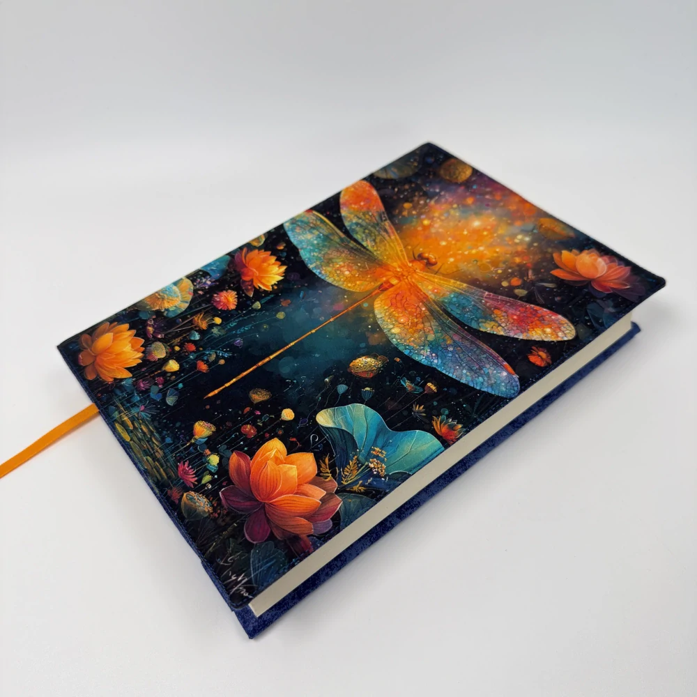 Vážka mezi lekníny – fantasy obal na knihu, velikost XL