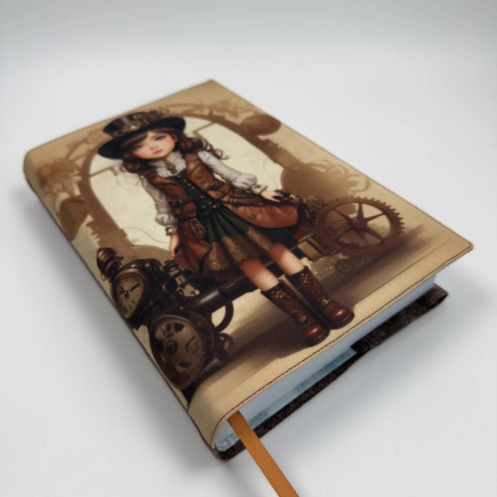 Látkový obal na knihy - Dívka steampunk, velikost XL
