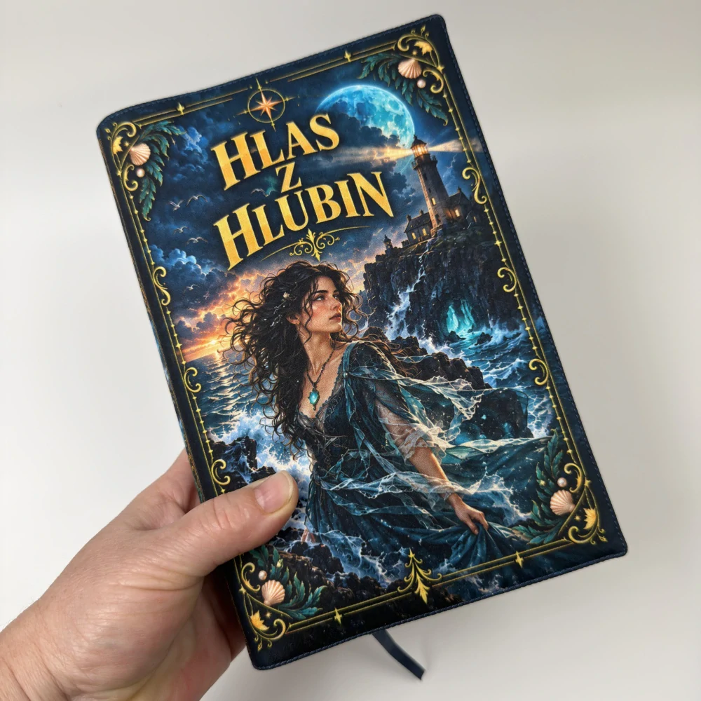 Hlas z hlubin – celopanelový bavlněný obal na knihu, velikost M+