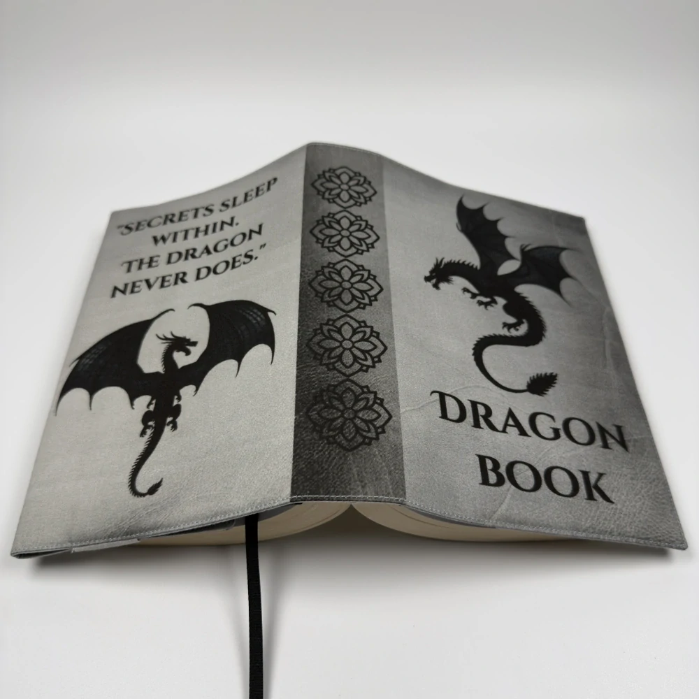Nastavitelný obal na knihu – Dragon Book, šedý, velikost L