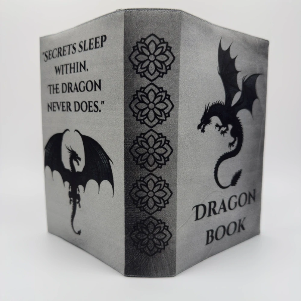 Nastavitelný obal na knihu – Dragon Book, šedý, velikost L