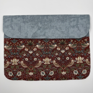 Pouzdro na tablet - Ptáčci na červené (William Morris)