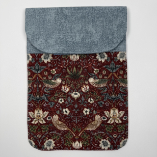 Pouzdro na čtečku - Ptáčci na červené (William Morris)