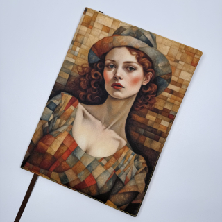  Nastavitelný obal na knihu – Podzimní šarm s tmavě žlutou látkou, velikost L