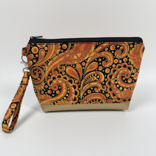 Kosmetická taštička paisley oranžová - menší