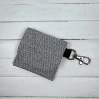 Mini kapsička - šedá světlá, imitace jeans