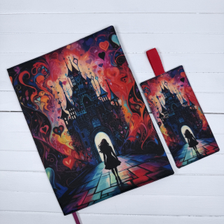 Obal na knihu XL - Fantasy svět + záložka