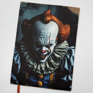  Nastavitelný obal na knihu – potměšilý klaun Pennywise, oranžová doplňková látka, velikost L