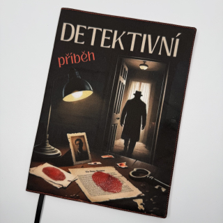  Nastavitelný obal na knihu – temný detektivní příběh, červená doplňková látka, velikost L