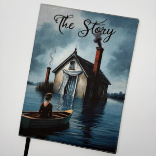 Nastavitelný obal na knihu – The Story, hnědá doplňková látka, velikost L