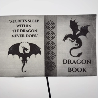 Nastavitelný obal na knihu – Dragon Book, šedý, velikost L