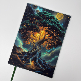 Rezervace Zuzana K. – Látkový obal na knihu – Magický strom, velikost XL