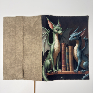 Dračí dvojčata – fantasy obal na knihu s draky, velikost L