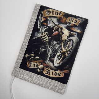 Látkový obal na knihu - Shut up and Ride, velikost L
