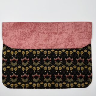 Pouzdro na tablet - květiny na tmavě šedé (bavlna William Morris)