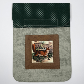 Pouzdro na tablet - Aplikace s liškou v koženkovém rámečku II.